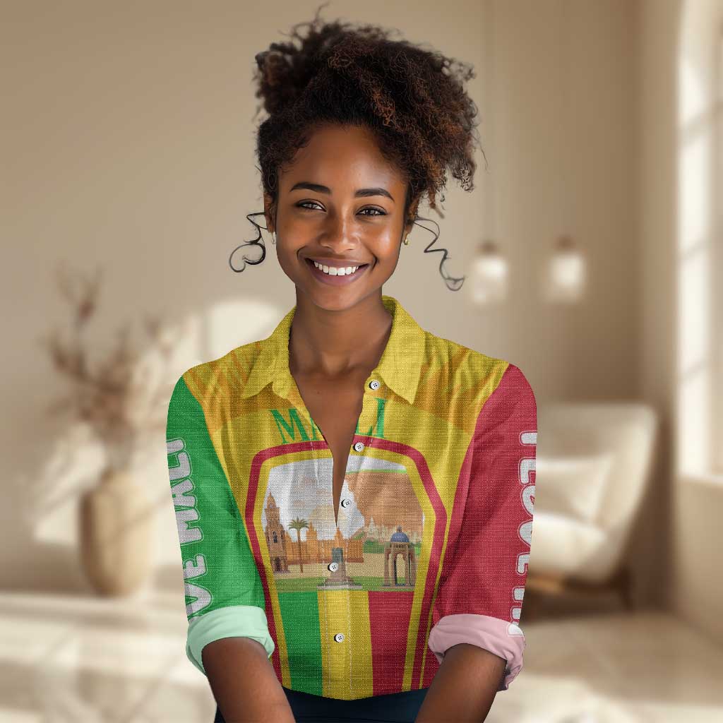 I Love Mali Women Casual Shirt Famous Tourist Destinations TS04