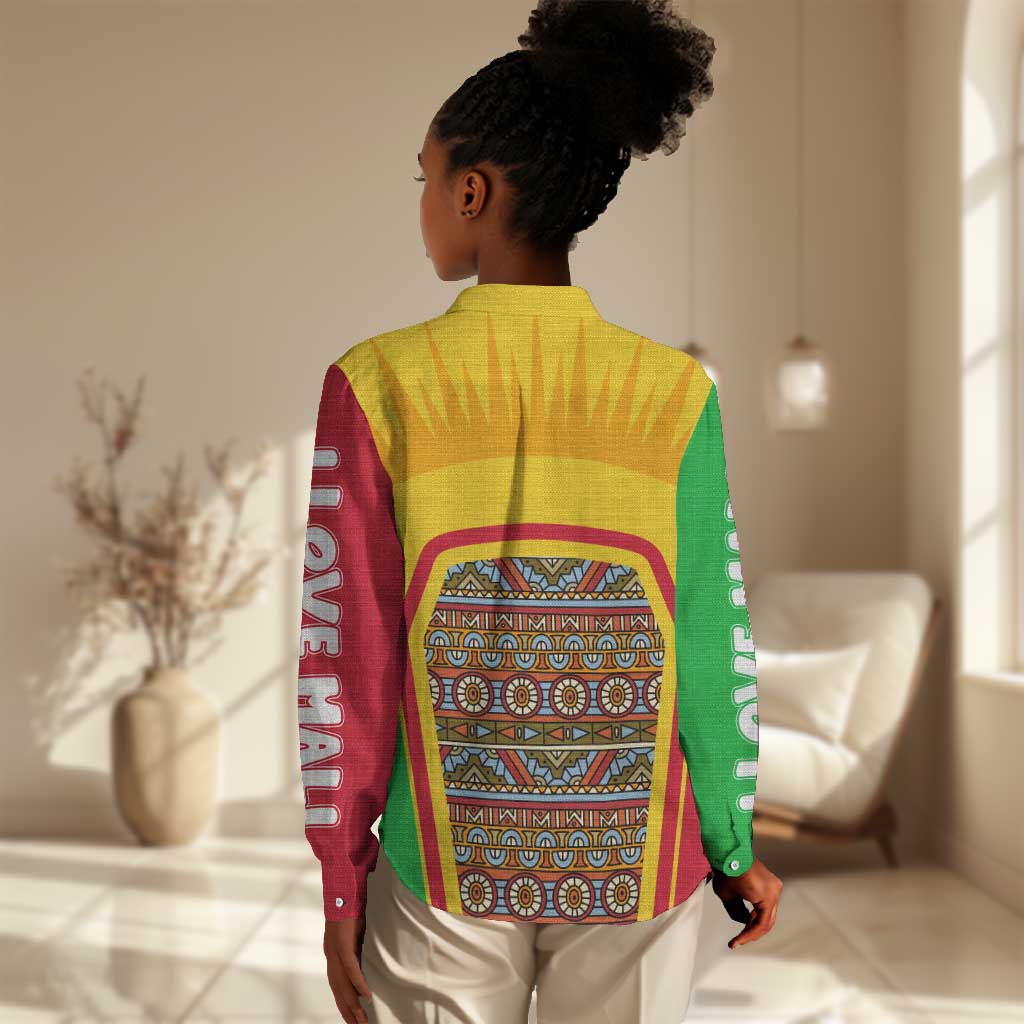 I Love Mali Women Casual Shirt Famous Tourist Destinations TS04