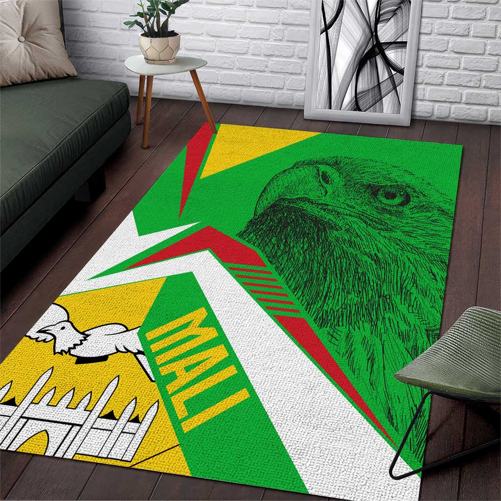 Mali Vulture Eagles Area Rug African Pattern Flag Color TS04