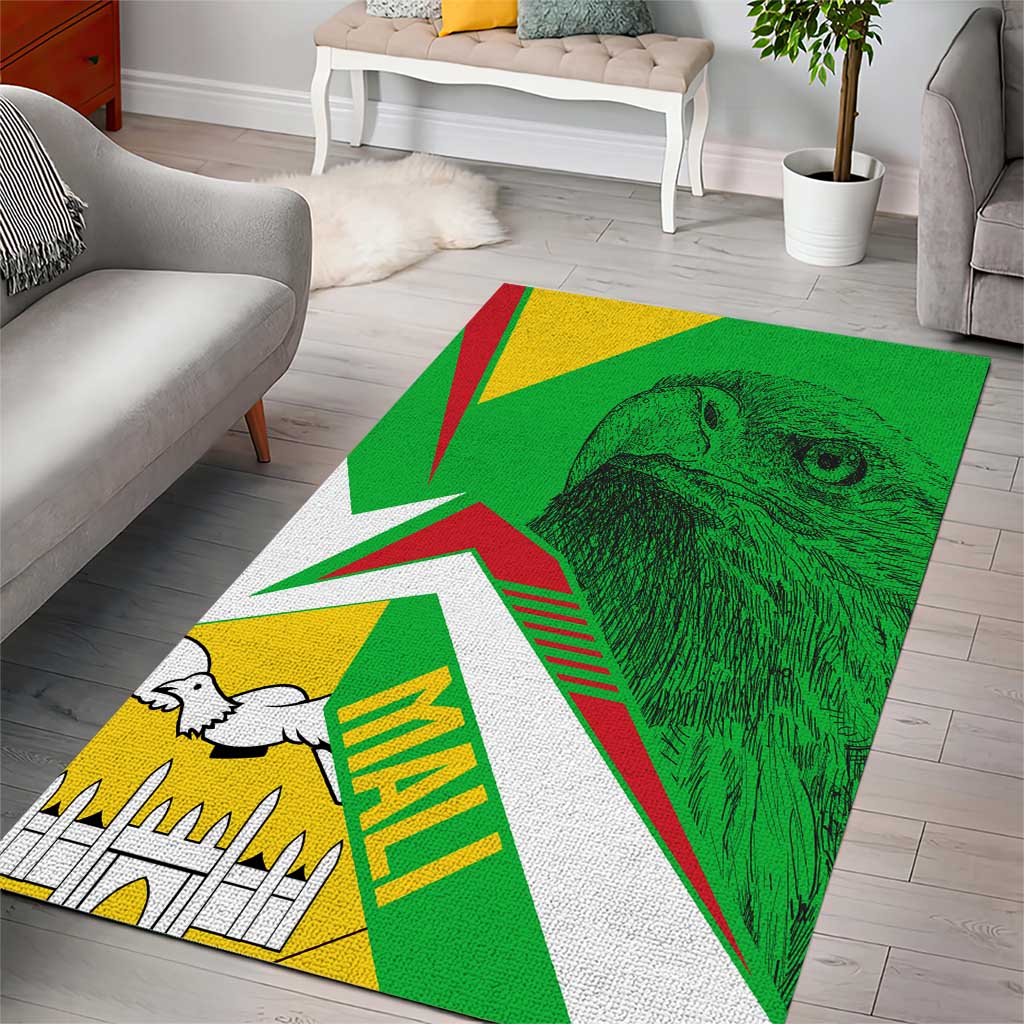 Mali Vulture Eagles Area Rug African Pattern Flag Color TS04