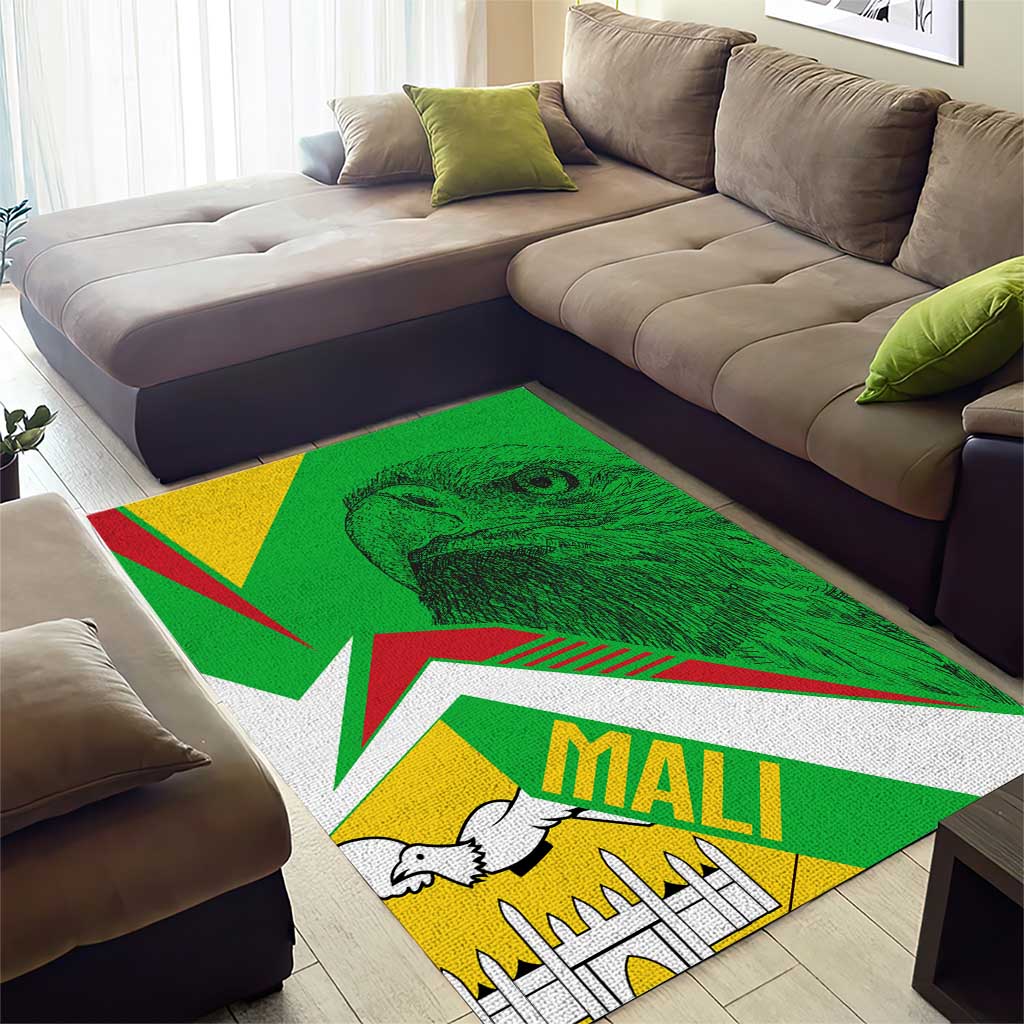 Mali Vulture Eagles Area Rug African Pattern Flag Color TS04