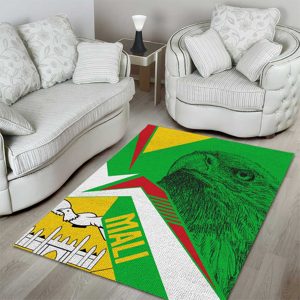 Mali Vulture Eagles Area Rug African Pattern Flag Color TS04