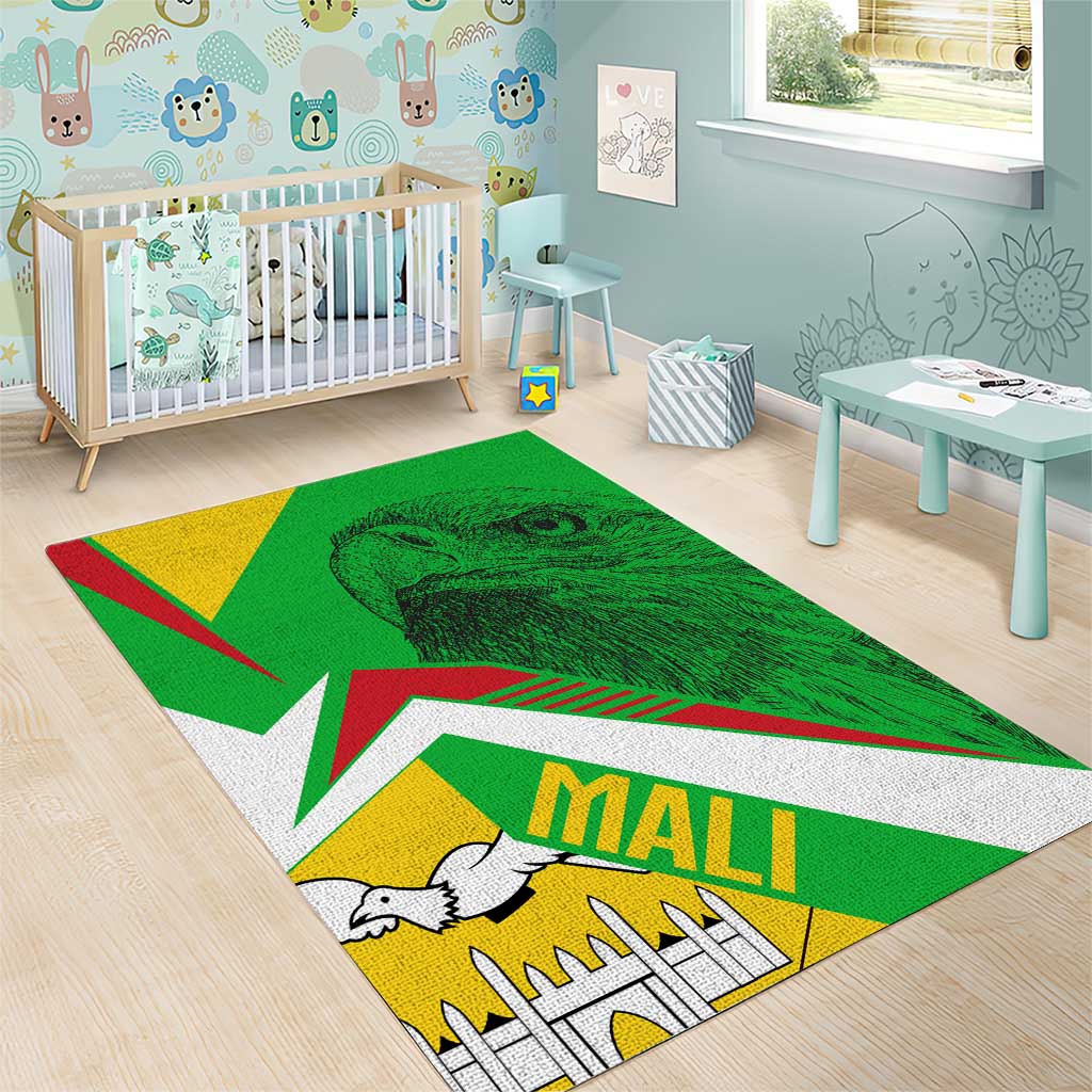 Mali Vulture Eagles Area Rug African Pattern Flag Color TS04