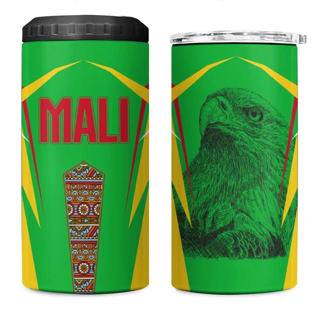 Mali Vulture Eagles 4 in 1 Can Cooler Tumbler African Pattern Flag Color TS04