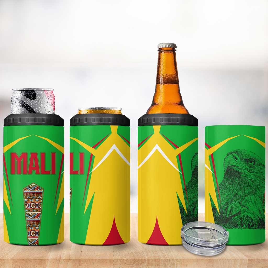Mali Vulture Eagles 4 in 1 Can Cooler Tumbler African Pattern Flag Color TS04