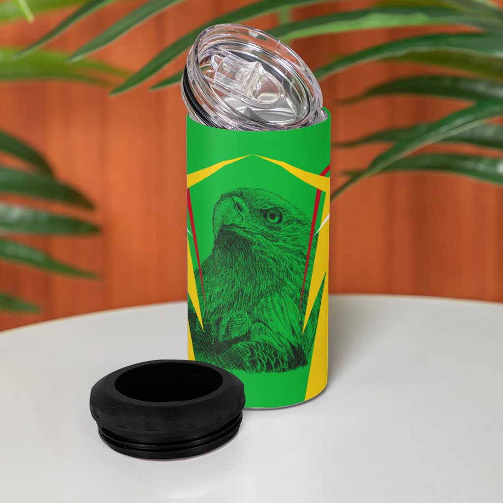 Mali Vulture Eagles 4 in 1 Can Cooler Tumbler African Pattern Flag Color TS04