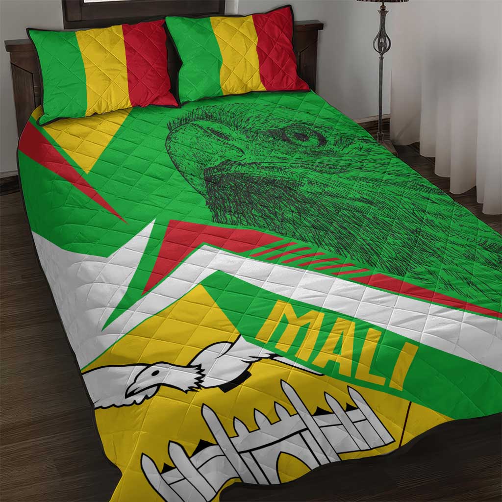 Mali Vulture Eagles Quilt Bed Set African Pattern Flag Color TS04