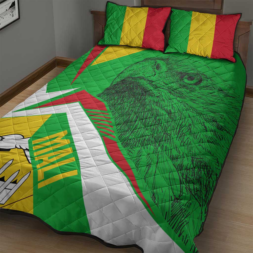 Mali Vulture Eagles Quilt Bed Set African Pattern Flag Color TS04