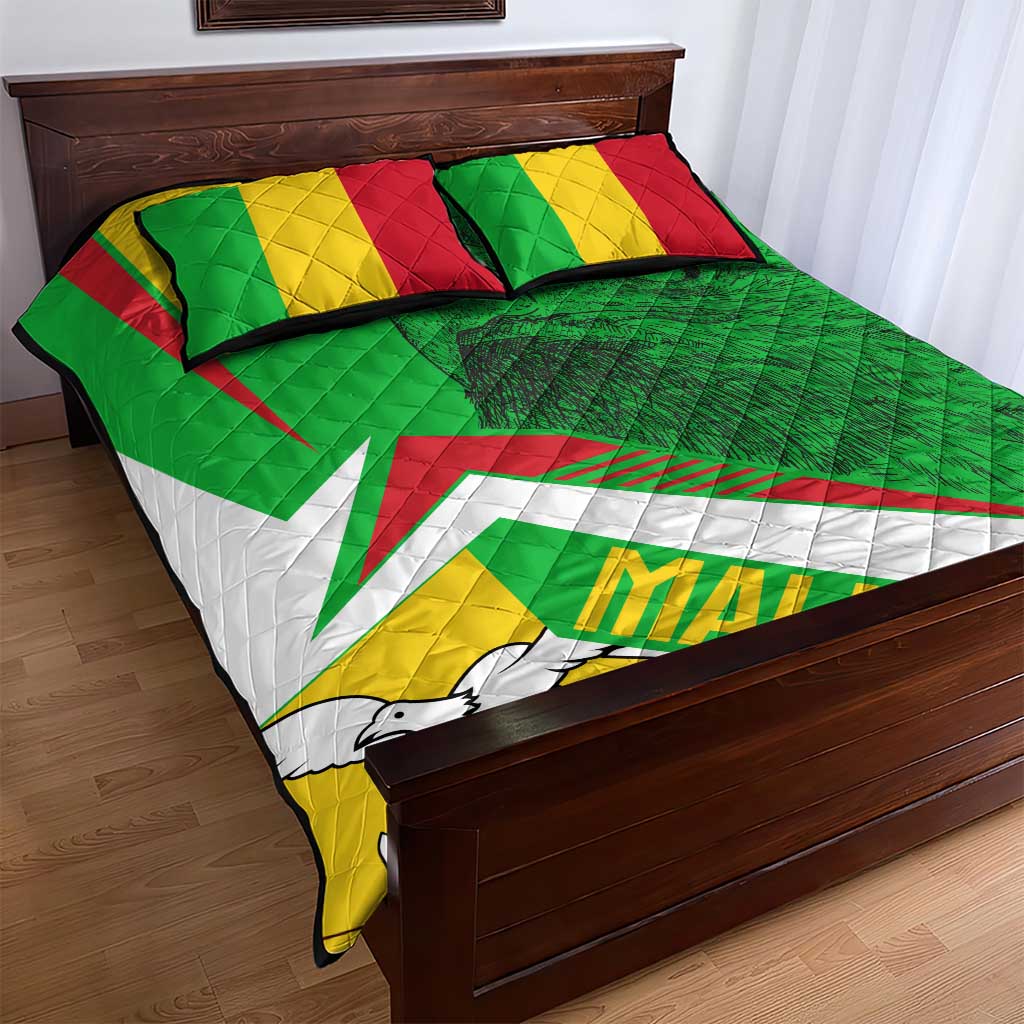 Mali Vulture Eagles Quilt Bed Set African Pattern Flag Color TS04