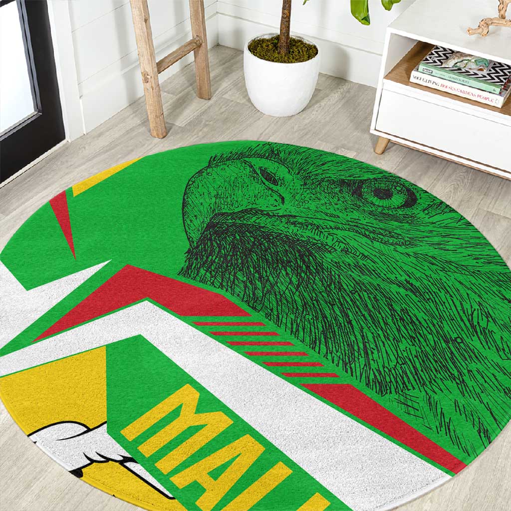 Mali Vulture Eagles Round Carpet African Pattern Flag Color TS04