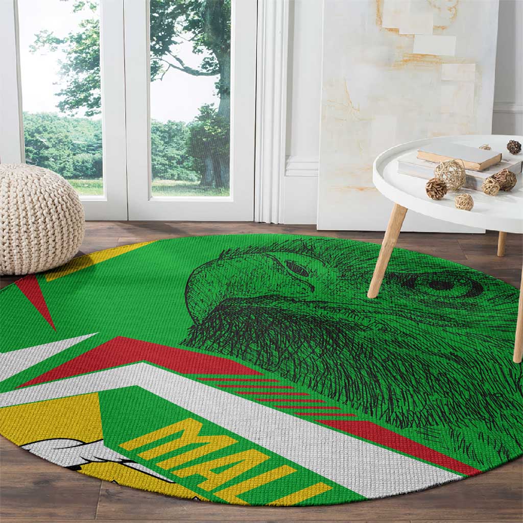 Mali Vulture Eagles Round Carpet African Pattern Flag Color TS04