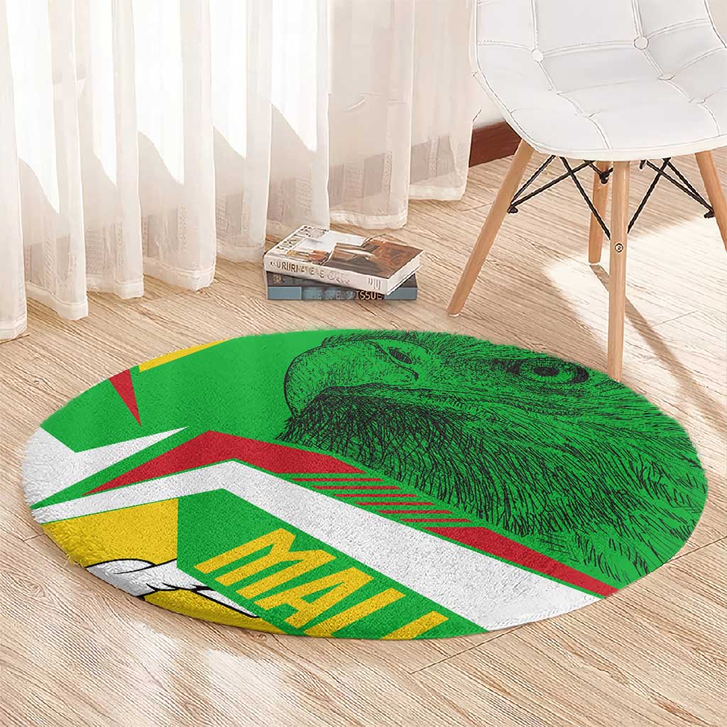 Mali Vulture Eagles Round Carpet African Pattern Flag Color TS04