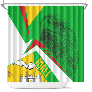 Mali Vulture Shower Curtain National Emblem Details & Traditional Patterns TS04