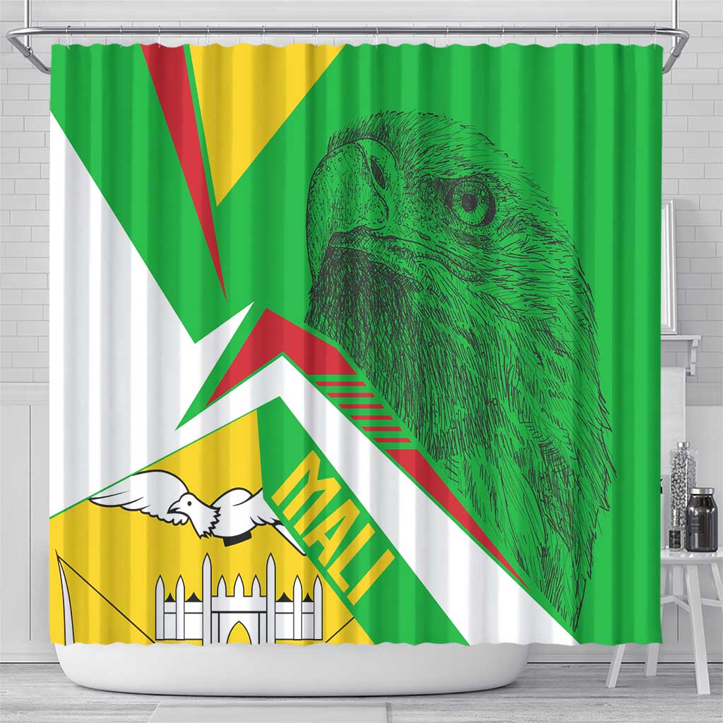 Mali Vulture Shower Curtain National Emblem Details & Traditional Patterns TS04