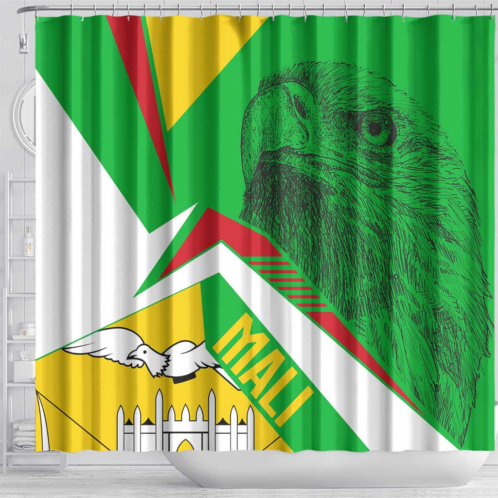 Mali Vulture Shower Curtain National Emblem Details & Traditional Patterns TS04