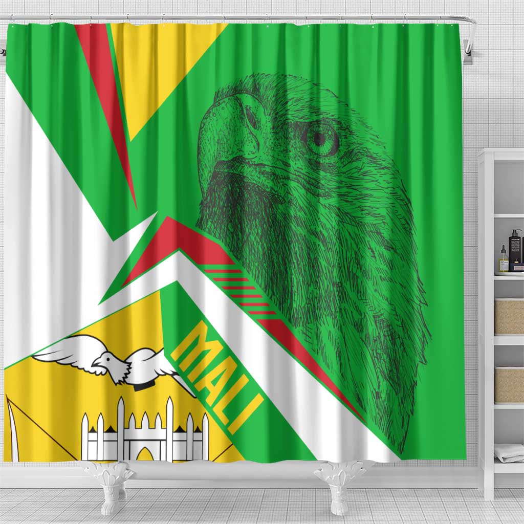 Mali Vulture Shower Curtain National Emblem Details & Traditional Patterns TS04