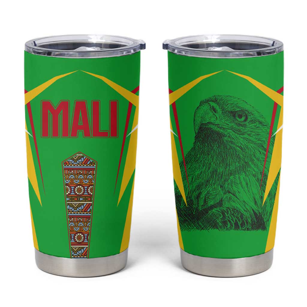Mali Vulture Eagles Tumbler Cup African Pattern Flag Color TS04