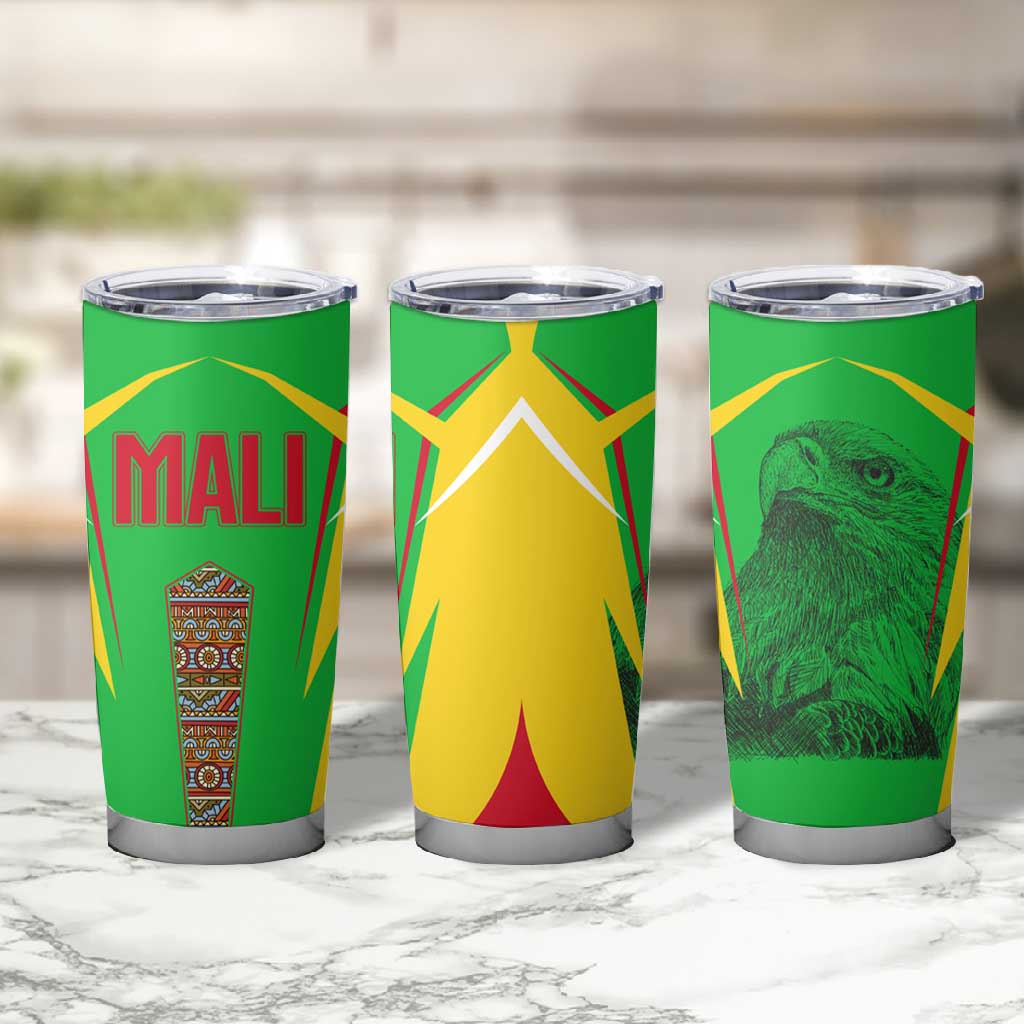 Mali Vulture Eagles Tumbler Cup African Pattern Flag Color TS04