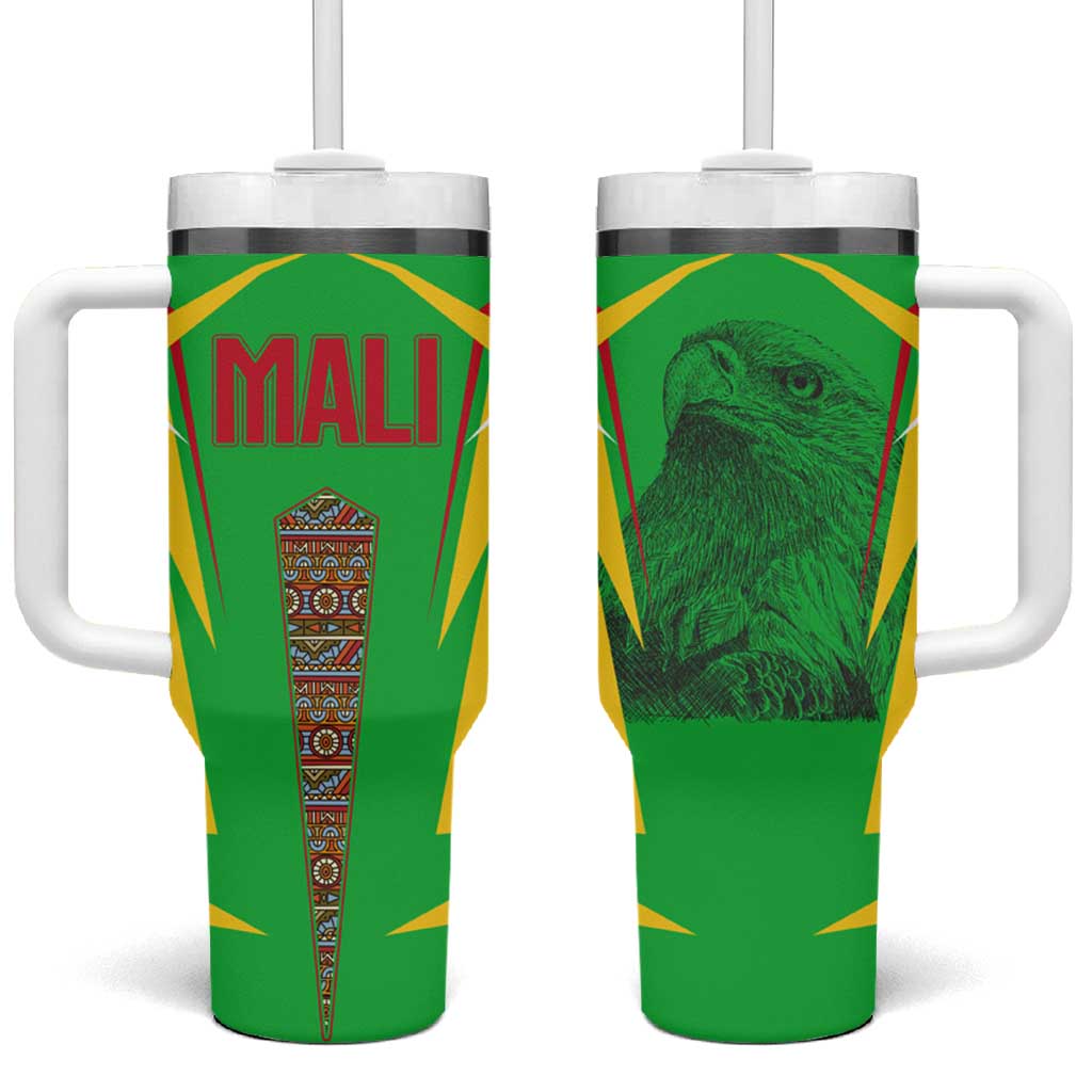 Mali Vulture Eagles Tumbler With Handle African Pattern Flag Color TS04