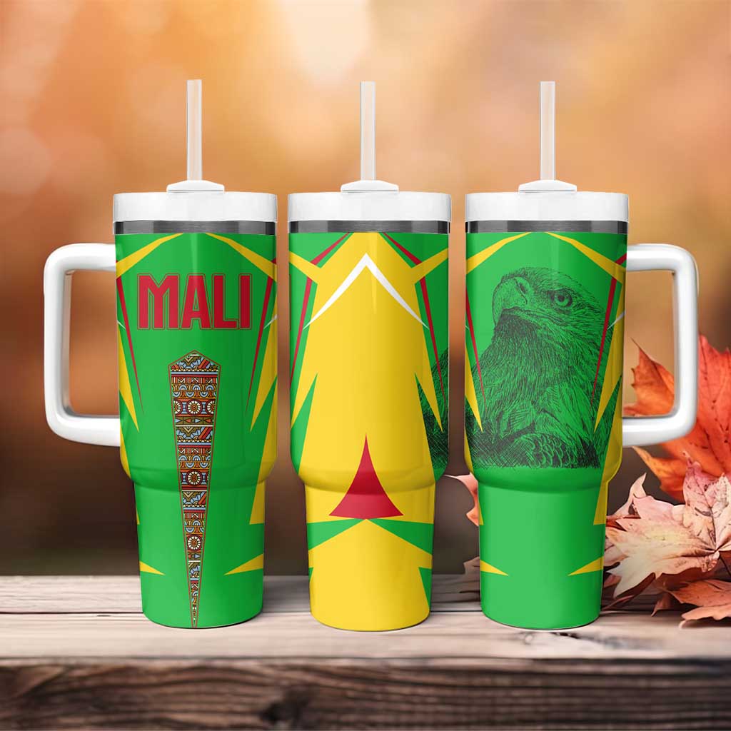 Mali Vulture Eagles Tumbler With Handle African Pattern Flag Color TS04