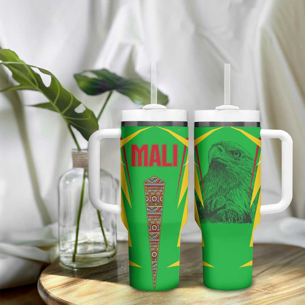 Mali Vulture Eagles Tumbler With Handle African Pattern Flag Color TS04