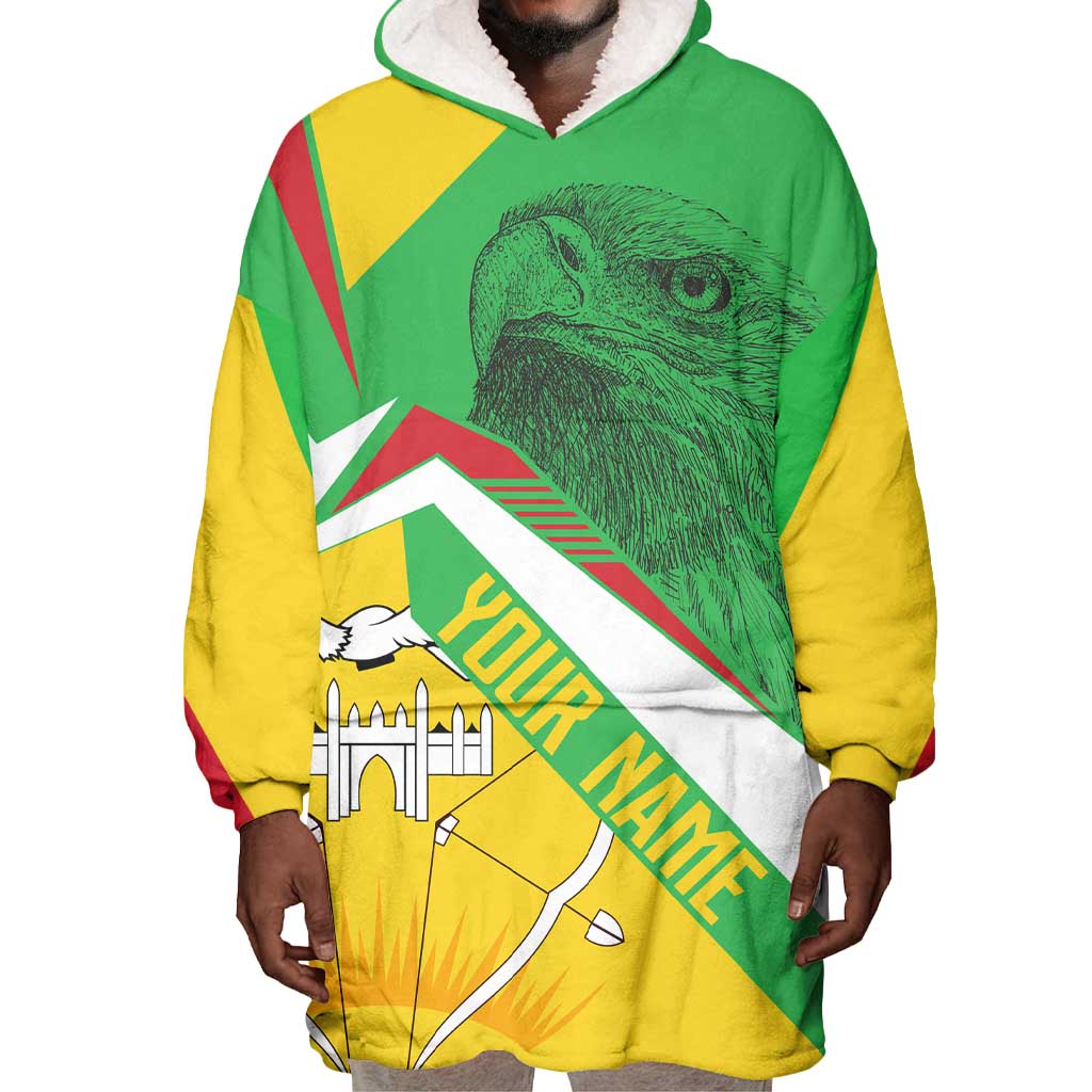 Mali Vulture Eagles Wearable Blanket Hoodie African Pattern Flag Color TS04