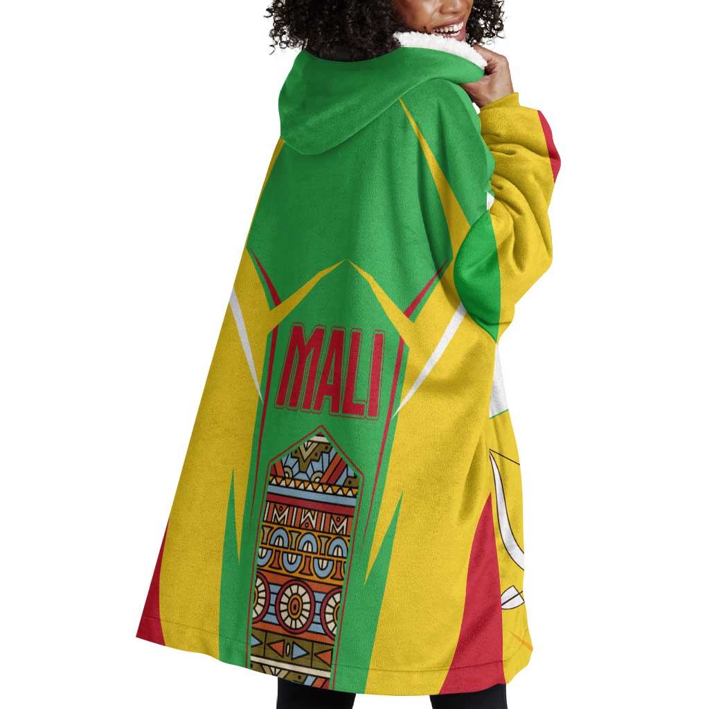Mali Vulture Eagles Wearable Blanket Hoodie African Pattern Flag Color TS04