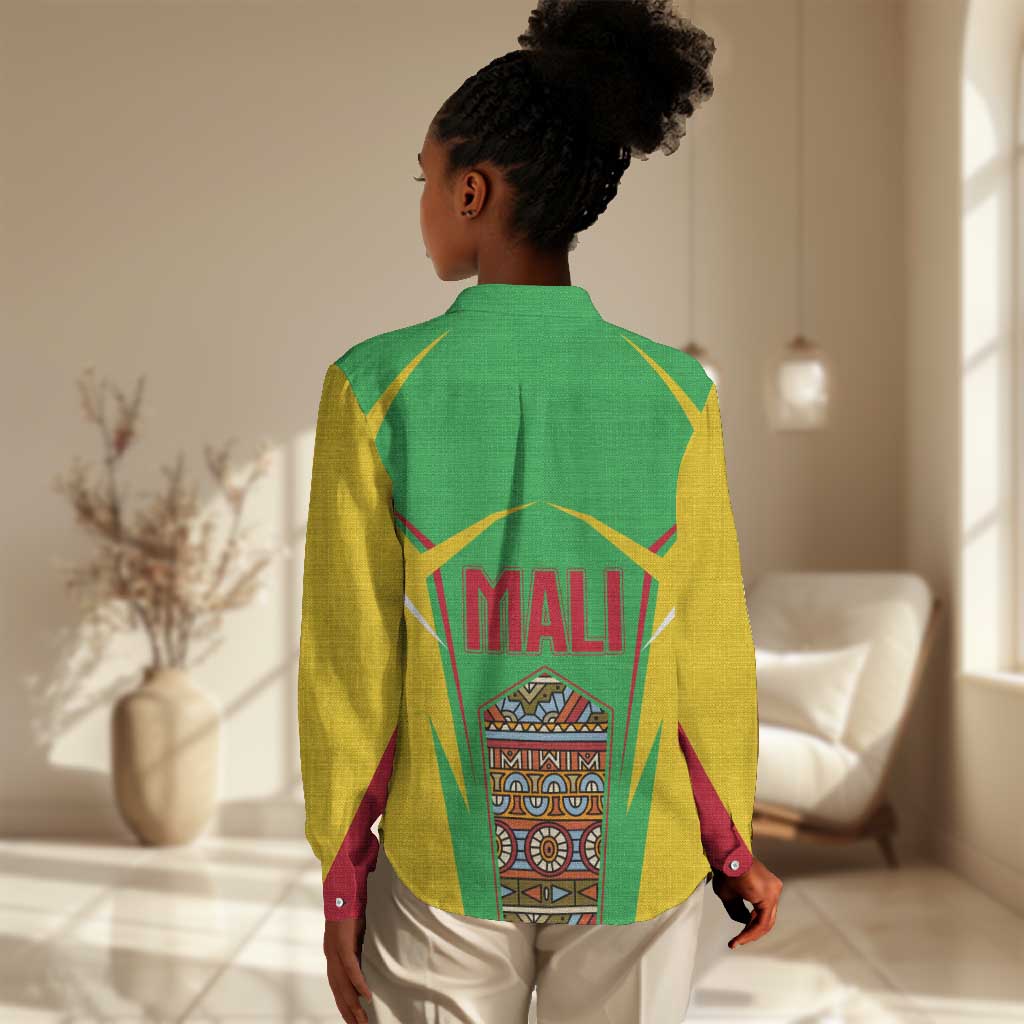 Mali Vulture Eagles Women Casual Shirt African Pattern Flag Color TS04