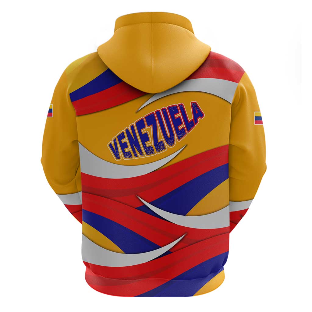 Venezuela Hoodie with Yellow Red Blue Flag Stripe Wave Spirit TS04