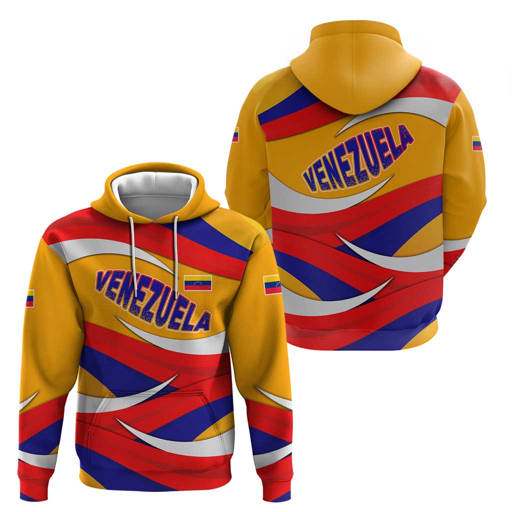 Venezuela Hoodie with Yellow Red Blue Flag Stripe Wave Spirit TS04