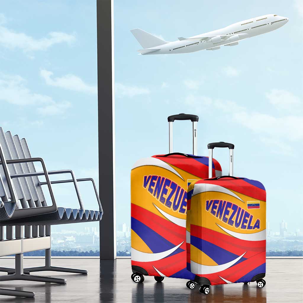 Venezuela Luggage Cover with Yellow Red Blue Flag Stripe Wave Spirit TS04