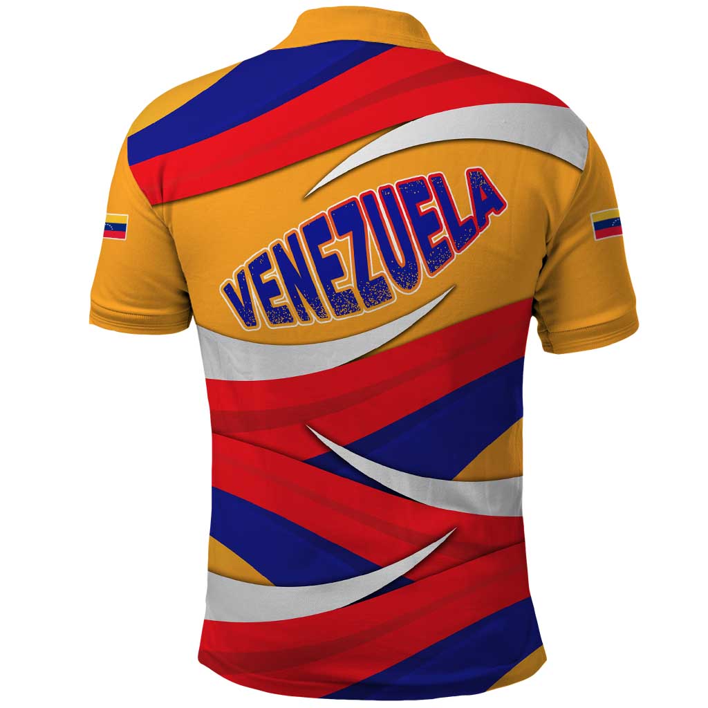 Venezuela Polo Shirt with Yellow Red Blue Flag Stripe Wave Spirit TS04