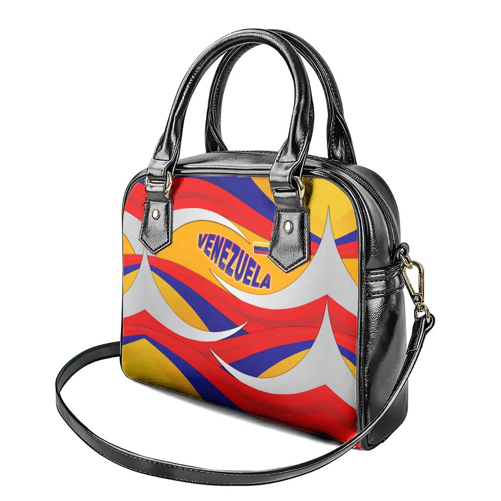 Venezuela Shoulder Handbag with Yellow Red Blue Flag Stripe Wave Spirit TS04