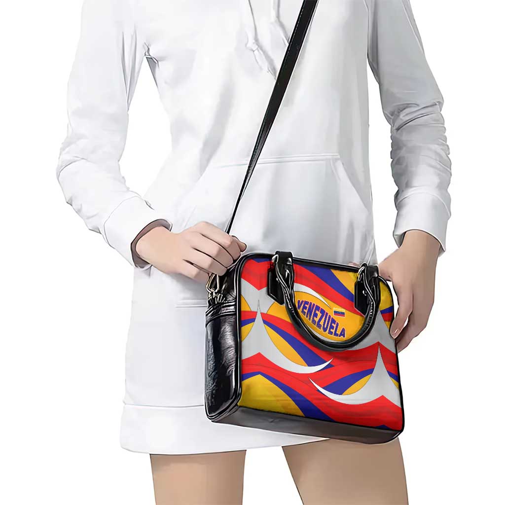 Venezuela Shoulder Handbag with Yellow Red Blue Flag Stripe Wave Spirit TS04