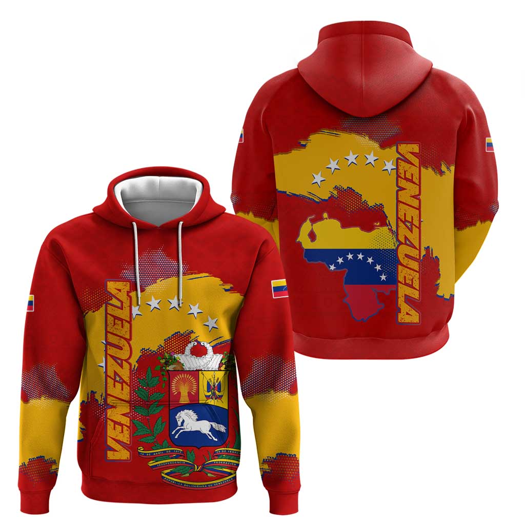 Venezuela Hoodie with National Coat of Arms Flag Map Spirit TS04