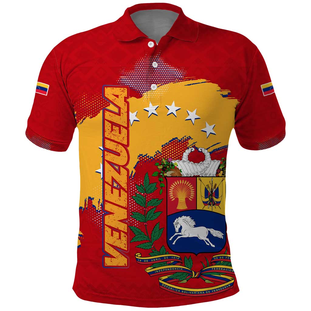 Venezuela Polo Shirt with National Coat of Arms Flag Map Spirit TS04