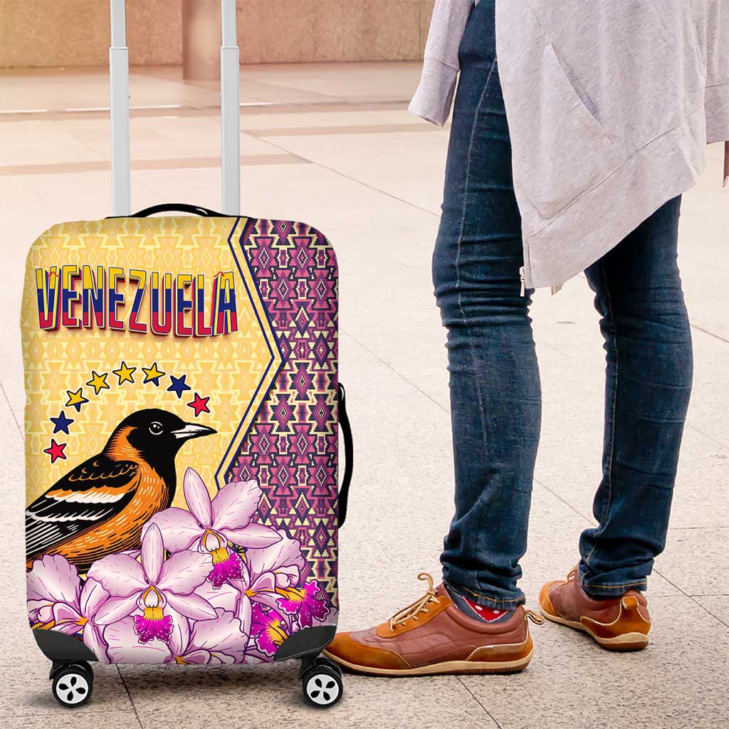 Venezuela Luggage Cover with National Bird Orchid Flower Coat of Arms Spirit TS04