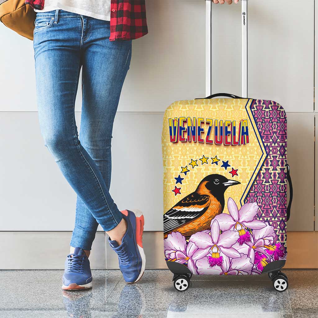 Venezuela Luggage Cover with National Bird Orchid Flower Coat of Arms Spirit TS04