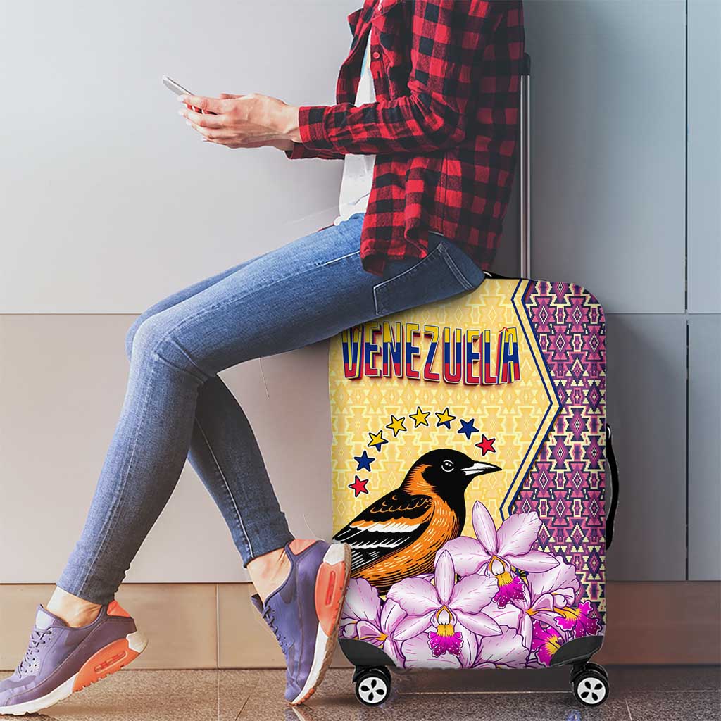 Venezuela Luggage Cover with National Bird Orchid Flower Coat of Arms Spirit TS04