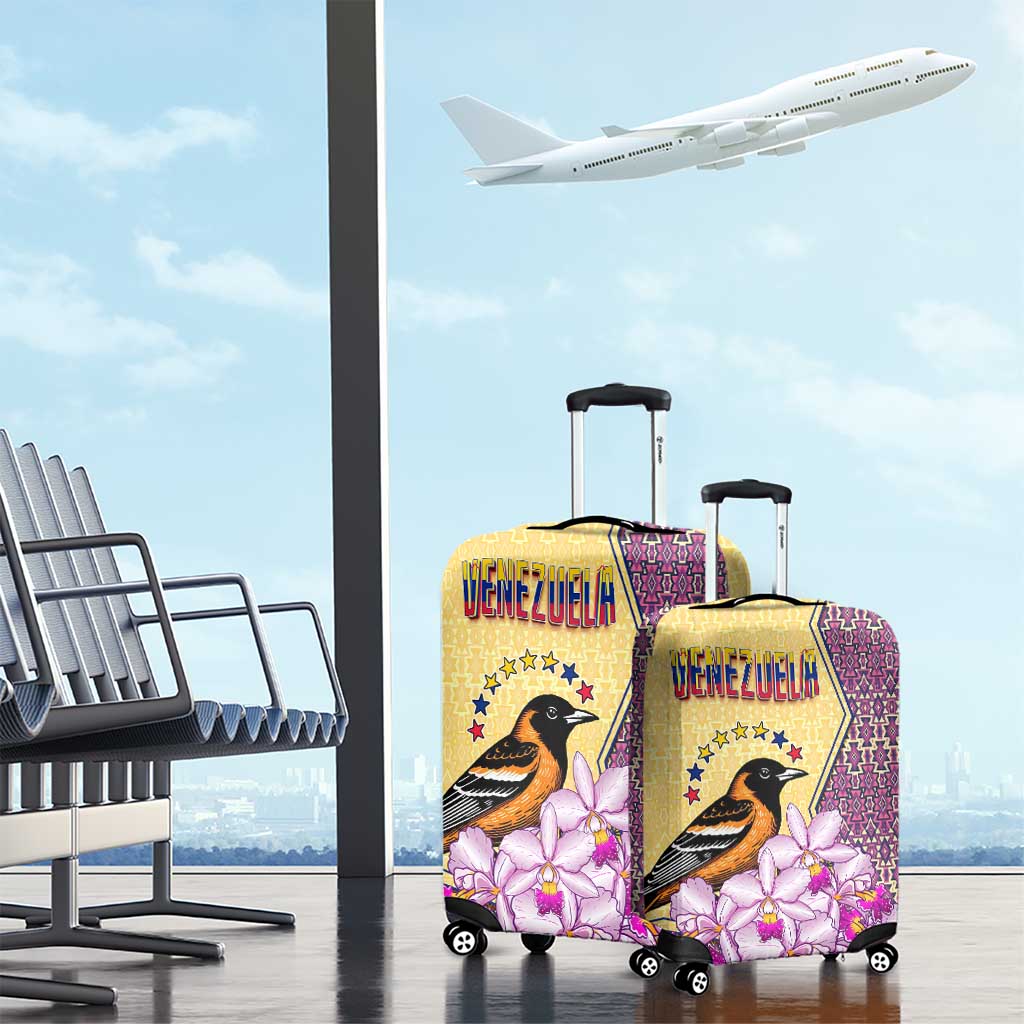 Venezuela Luggage Cover with National Bird Orchid Flower Coat of Arms Spirit TS04