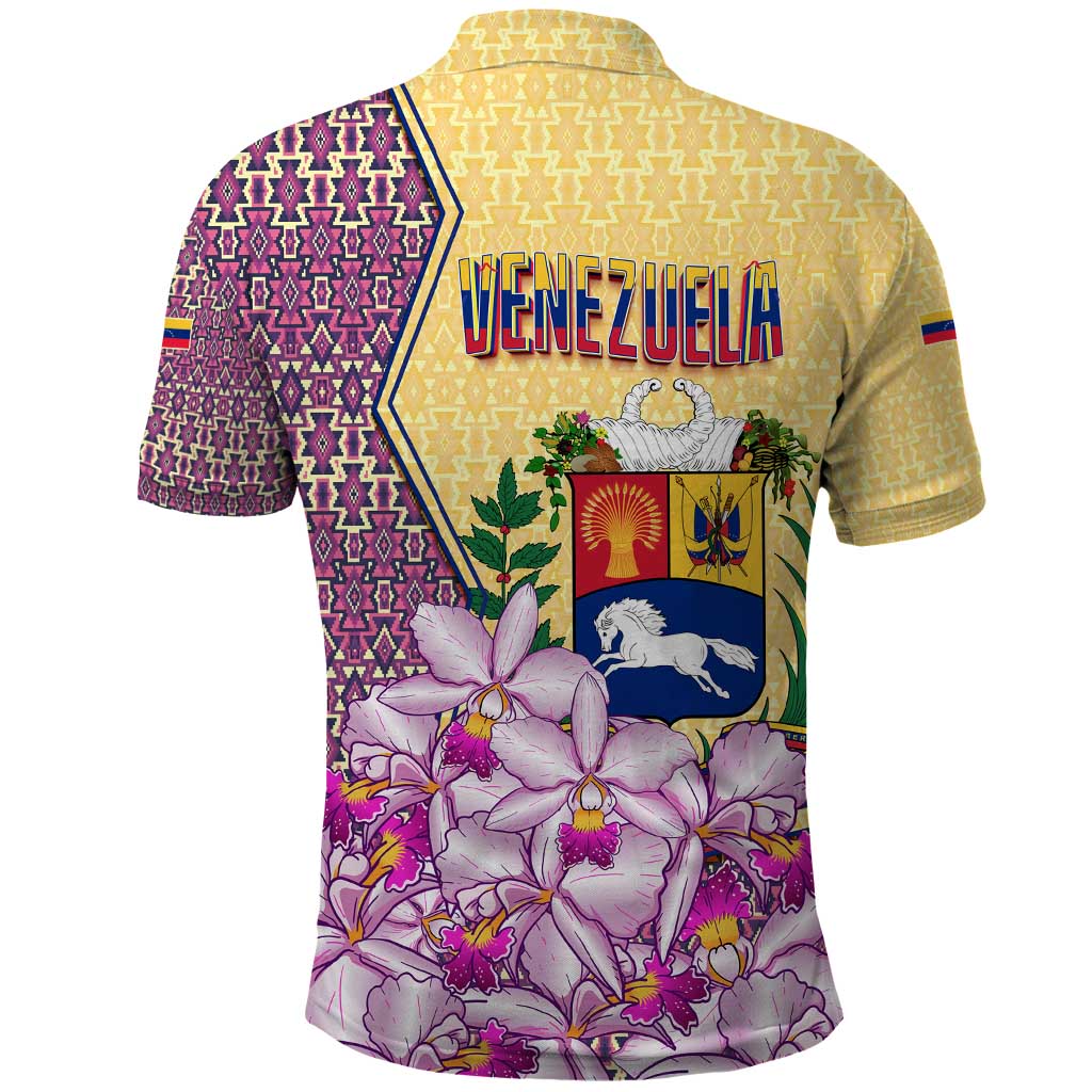 Venezuela Polo Shirt with National Bird Orchid Flower Coat of Arms Spirit TS04