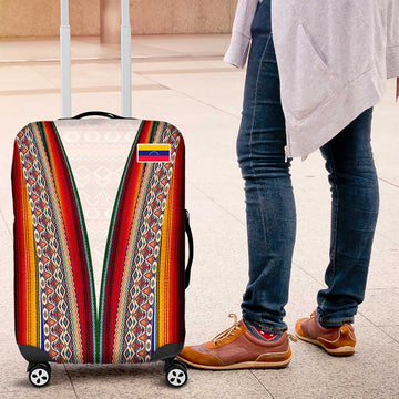 Venezuela Luggage Cover with Andean Multicolor Woven Textile Stripe Spirit TS04
