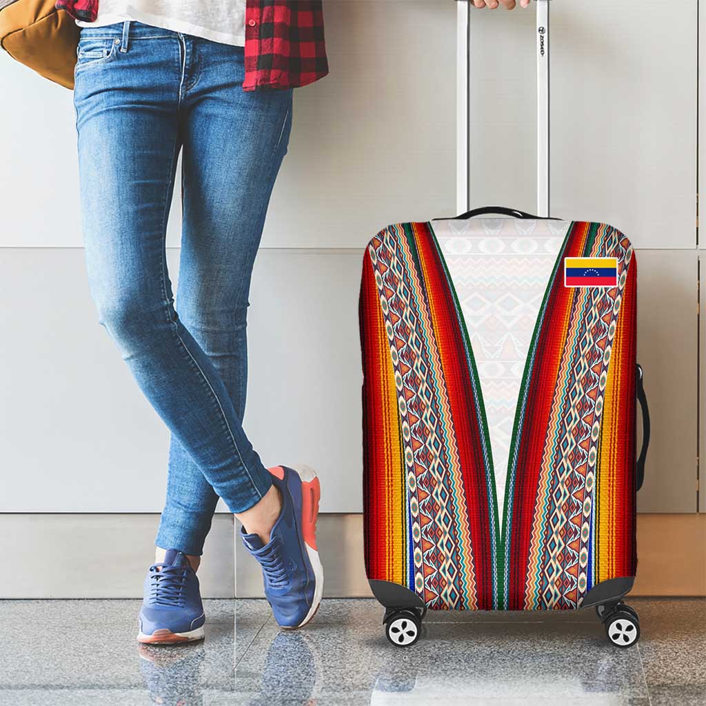 Venezuela Luggage Cover with Andean Multicolor Woven Textile Stripe Spirit TS04