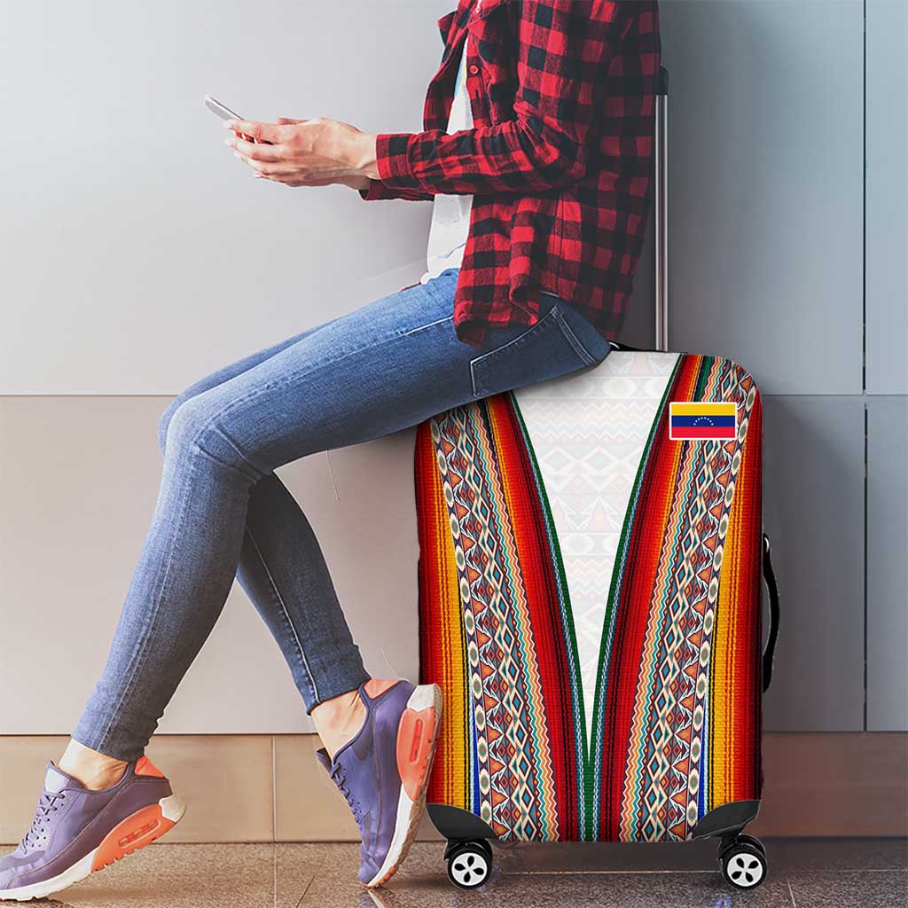 Venezuela Luggage Cover with Andean Multicolor Woven Textile Stripe Spirit TS04