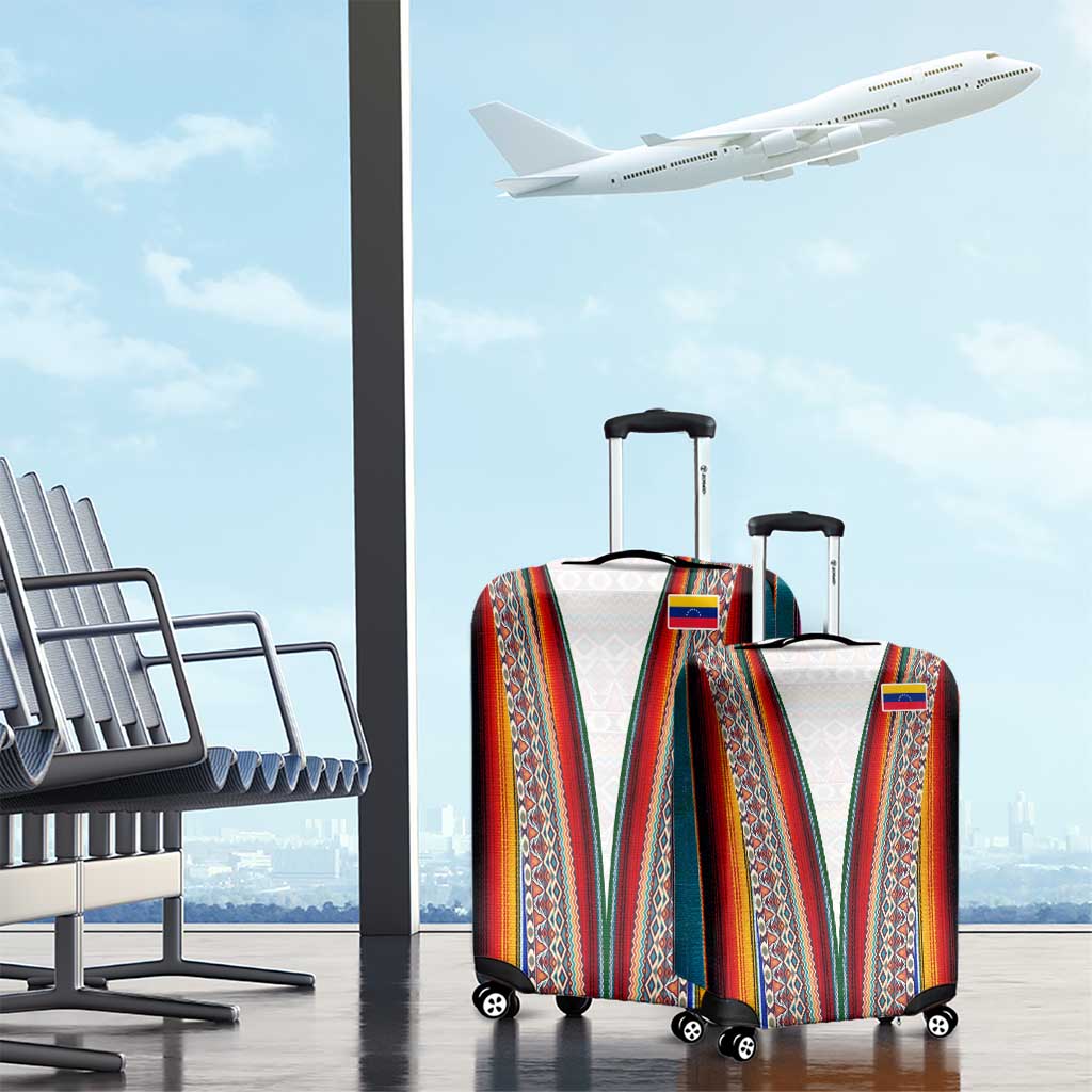 Venezuela Luggage Cover with Andean Multicolor Woven Textile Stripe Spirit TS04