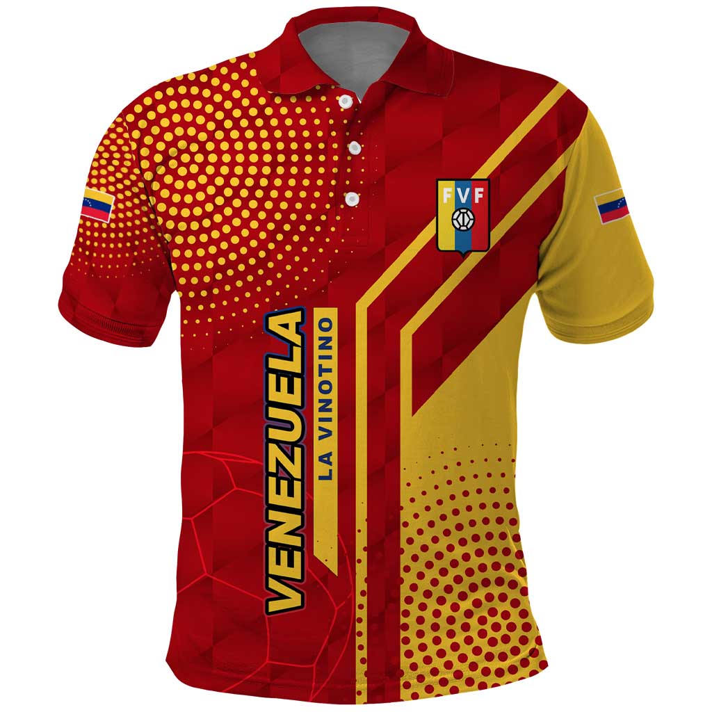 Venezuela Polo Shirt with La Vinotinto Football Federation Red Yellow Spirit TS04