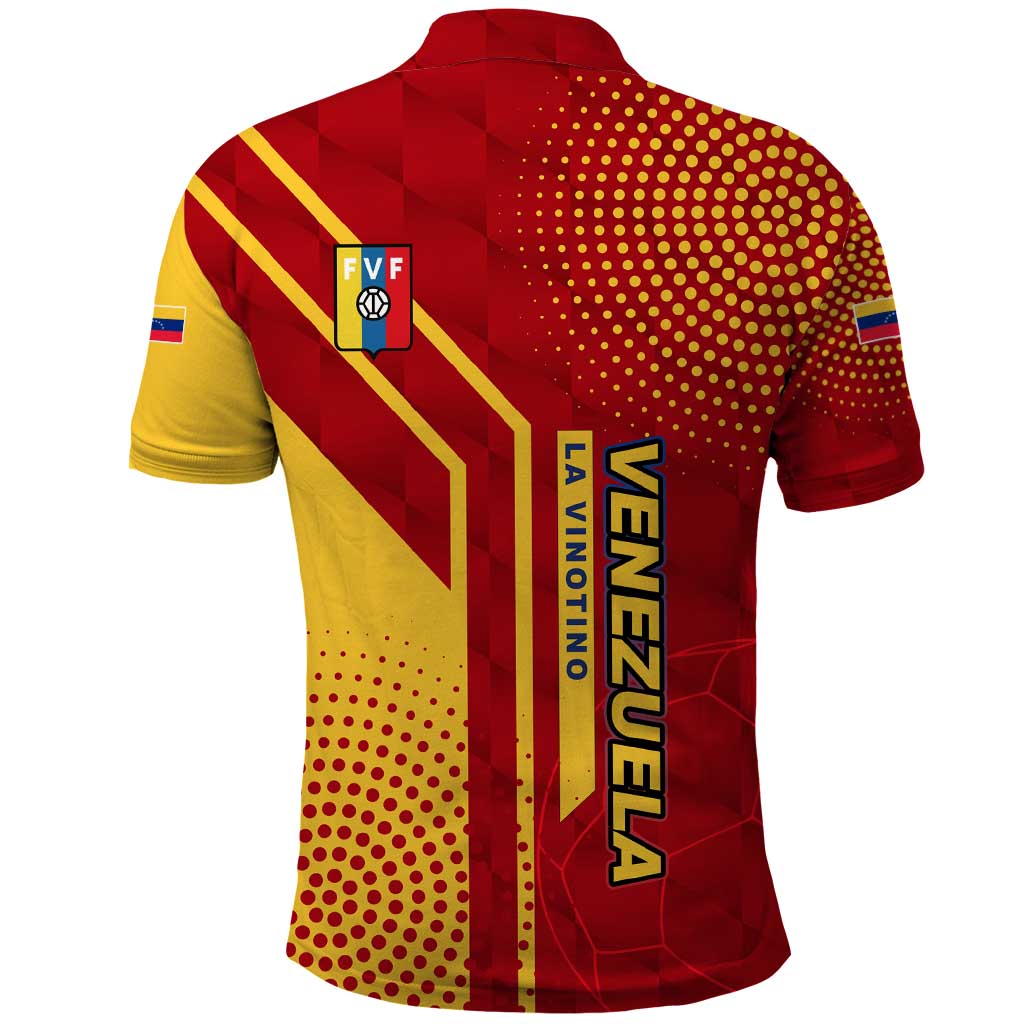 Venezuela Polo Shirt with La Vinotinto Football Federation Red Yellow Spirit TS04