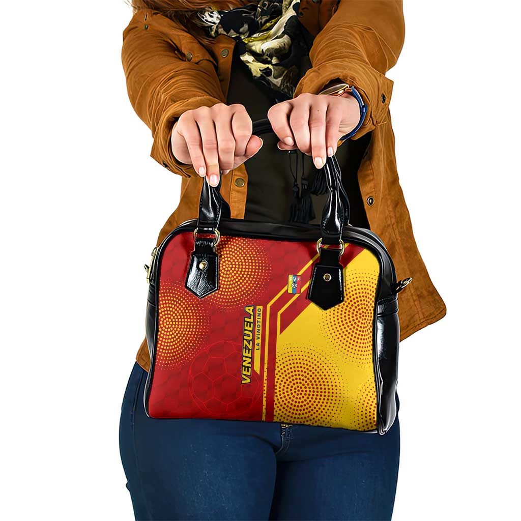 Venezuela Shoulder Handbag with La Vinotinto Football Federation Red Yellow Spirit TS04