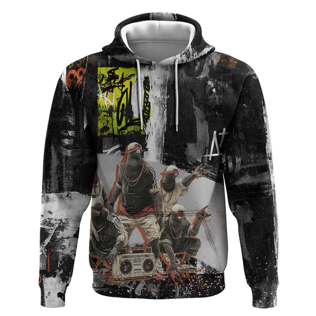 Boombox Breakdancer Hoodie with Grafiti Art and Grunge Street Hip Hop Style TS04