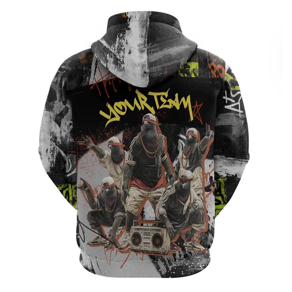 Boombox Breakdancer Hoodie with Grafiti Art and Grunge Street Hip Hop Style TS04
